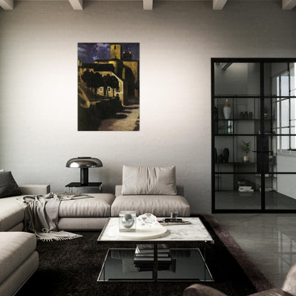 NIGHT SCENE IN AVILA 1907 - Diego Rivera Brushed Aluminum Print - 70x100 cm / 28x40 inches | Diego Rivera Aluminum Print | Diego Rivera Prints