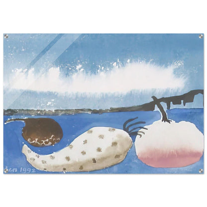 Fruit by the shore - 1992 - Mary Fedden Acrylic Print - 70x100 cm / 28x40″ inches | Mary Fedden Wall Art | Mary Fedden Prints