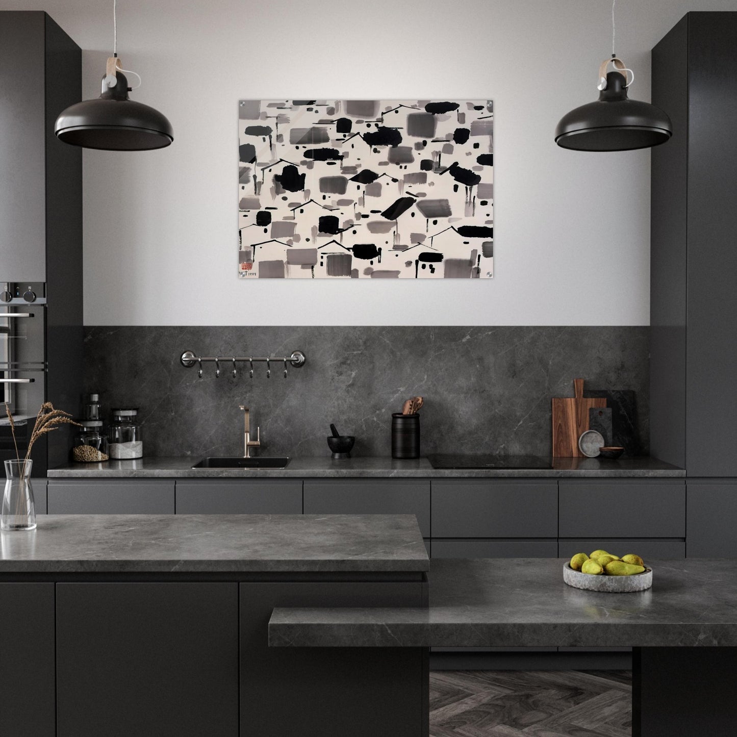 Home of Man - 1999 - Wu Guanzhong Acrylic Print - 70x100 cm / 28x40″ inches