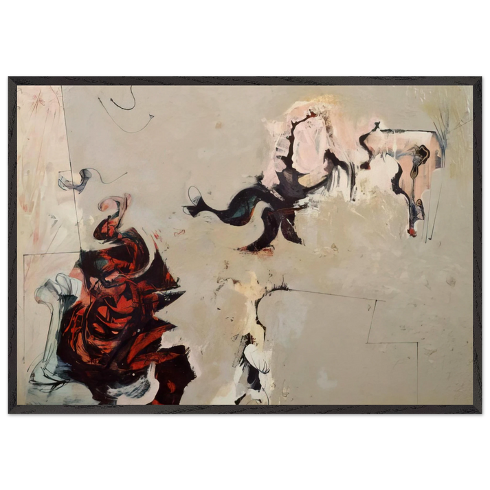 Untitled - 1959 N13 - Hassel Smith 70x100 cm / 28x40 inches Framed Art Print – Black Wooden Frame