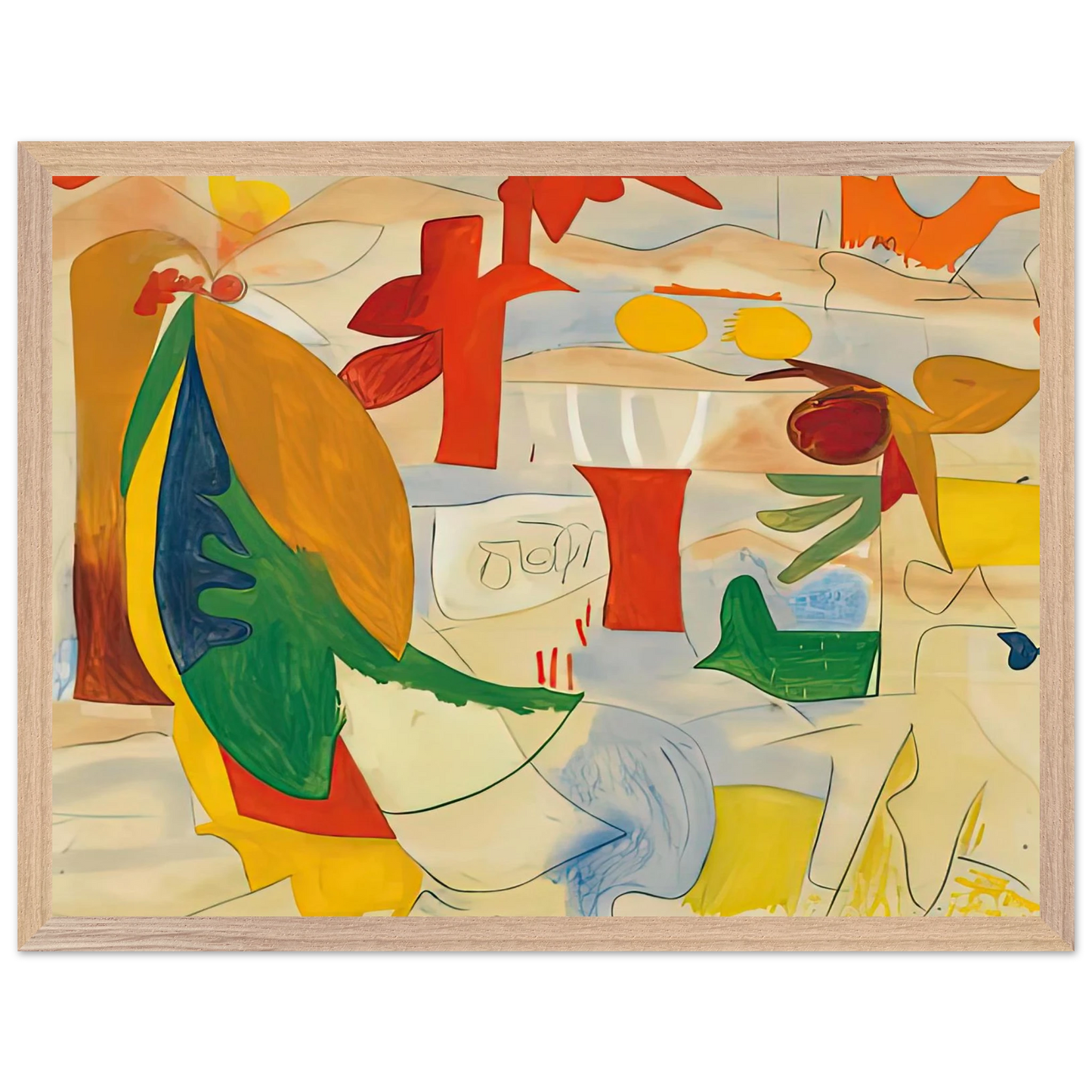 Helen Frankenthaler - Abstract Landscape, 1951- Wall Art - 21x29.7 cm / 8x12" - Premium Wooden Framed Poster With Fine Art Paper-canvas - Wood frame