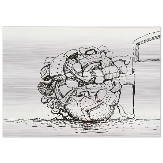UNTITLED 1 - Philip Guston Brushed Aluminum Print - 70x100 cm / 28x40 inches | Philip Guston Aluminum Print | Philip Guston Prints