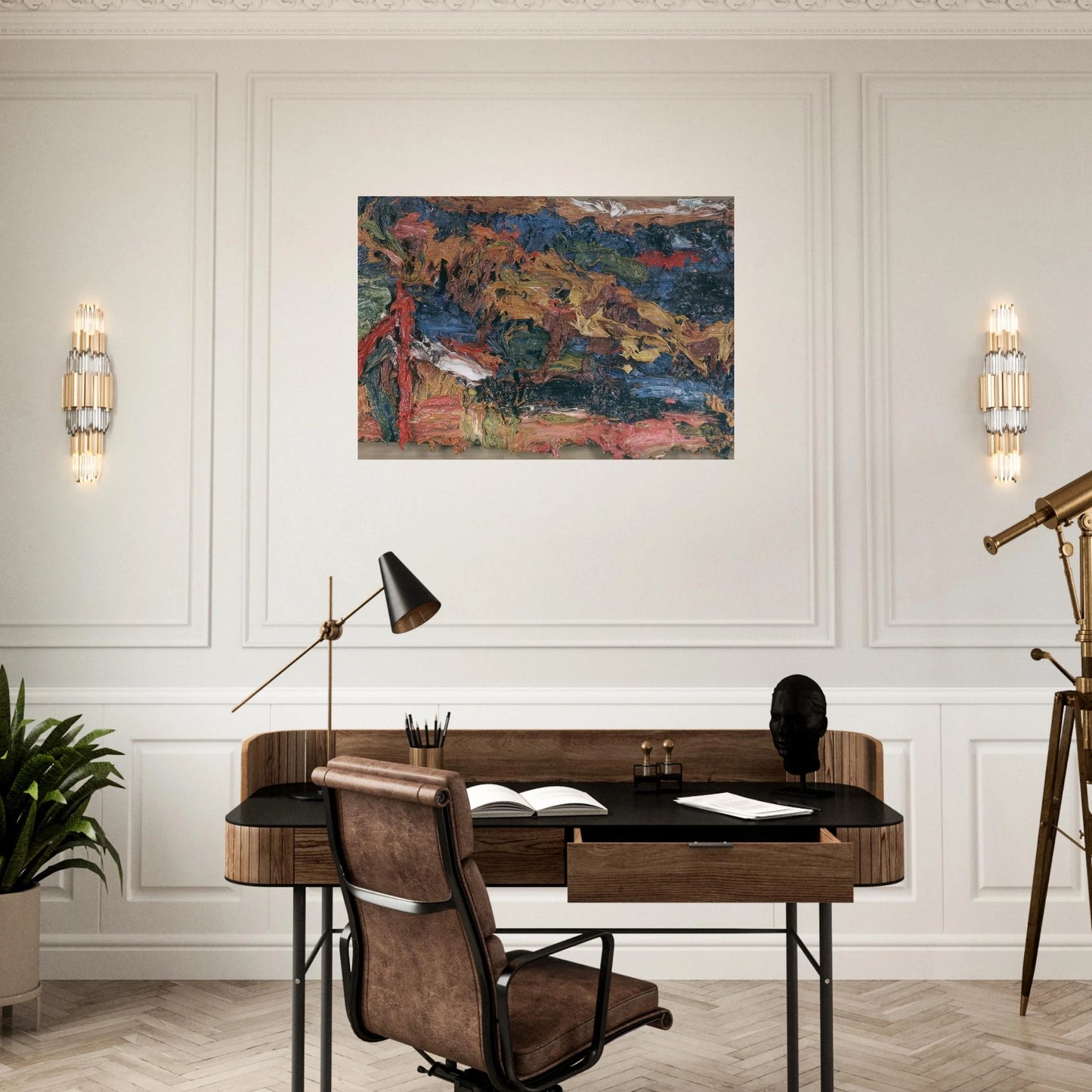 E O W ON HER BLUE EIDERDOWN III - Frank Auerbach Brushed Aluminum Print - 70x100 cm / 28x40 inches | Frank Auerbach Aluminum Print | Frank Auerbach Prints