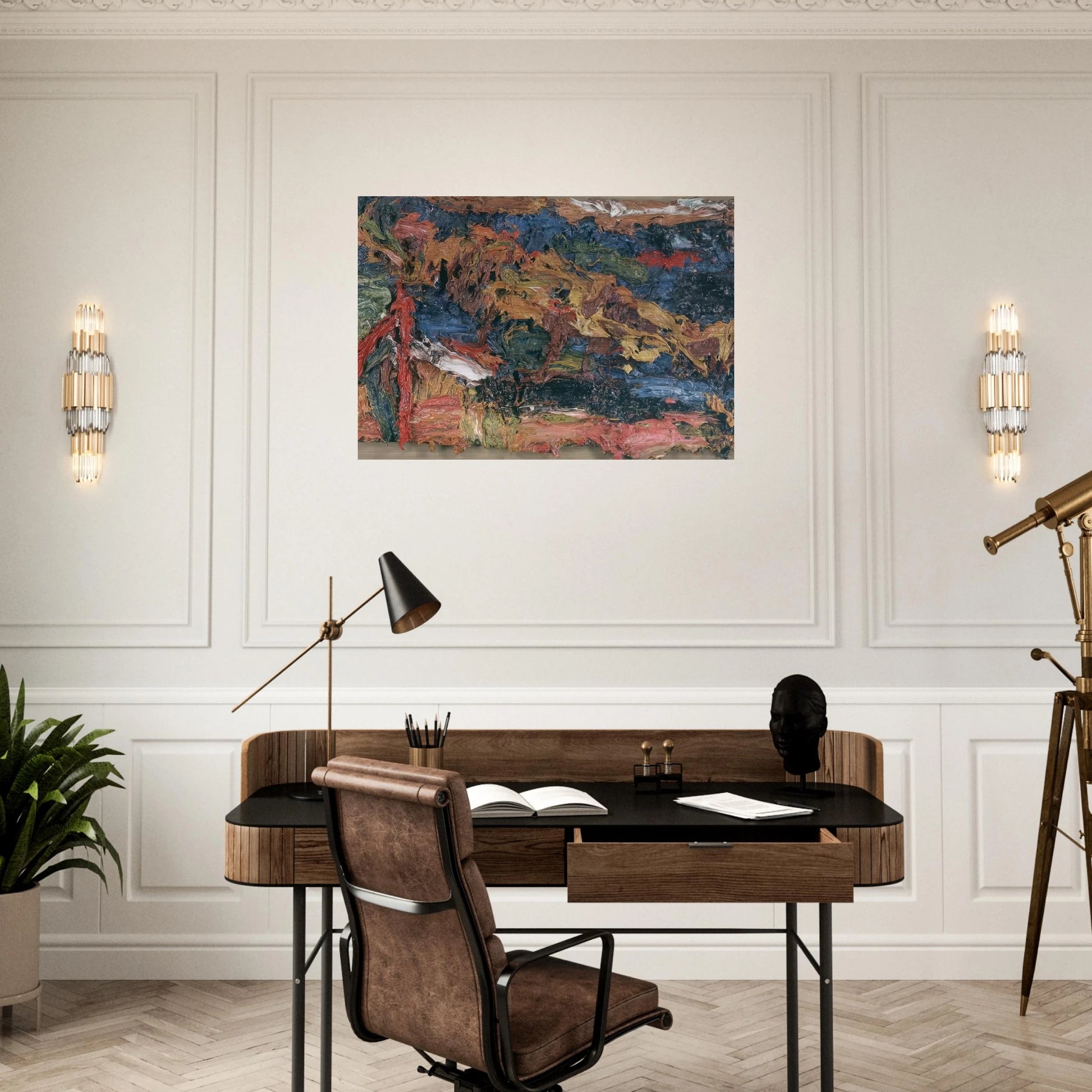E O W ON HER BLUE EIDERDOWN III - Frank Auerbach Brushed Aluminum Print - 70x100 cm / 28x40 inches | Frank Auerbach Aluminum Print | Frank Auerbach Prints