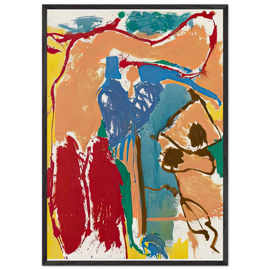 Mediterranean Thoughts 1960- - Helen Frankenthaler 70x100 cm / 28x40 inches Framed Art Print – Black Wooden Frame