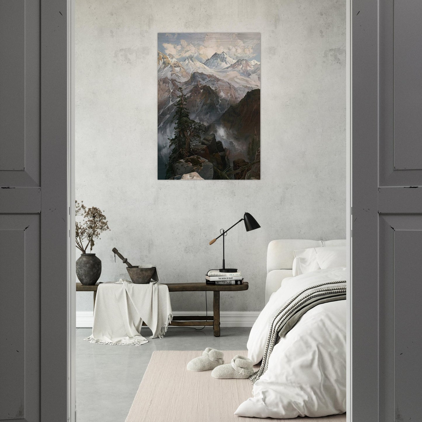 Summit of the Sierras Nevada - Thomas Moran Brushed Aluminum Print - 70x100 cm / 28x40 inches | Thomas Moran Aluminum Print | Thomas Moran Prints