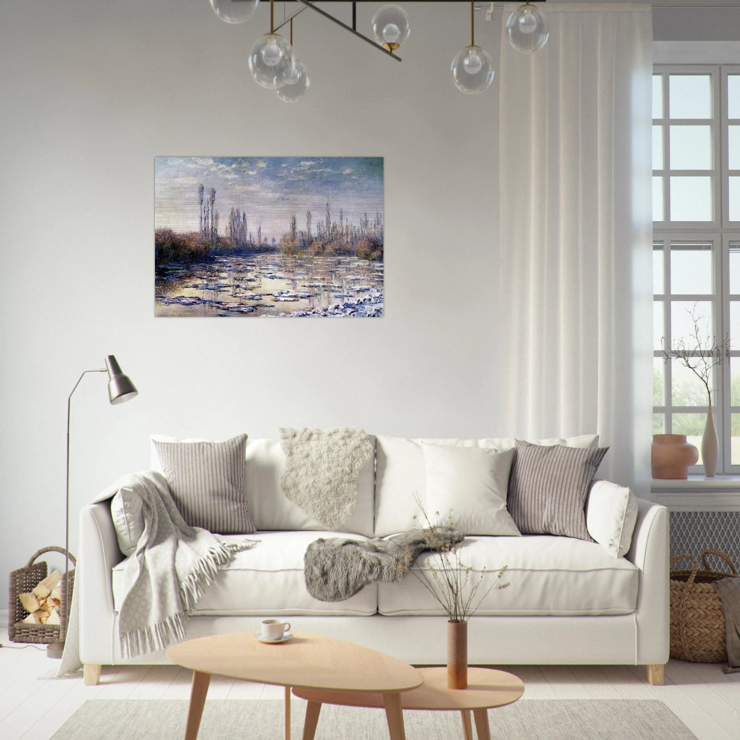 Floating Ice Near Vetheuil - claude monet Brushed Aluminum Print - 70x100 cm / 28x40 inches | claude monet Aluminum Print | claude monet Prints