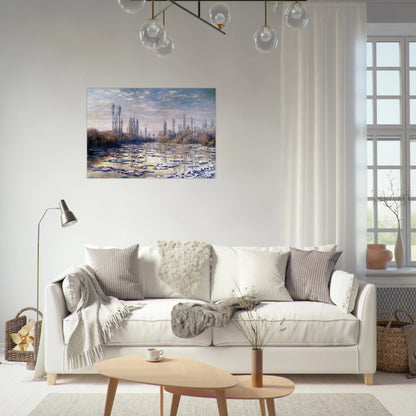 Floating Ice Near Vetheuil - claude monet Brushed Aluminum Print - 70x100 cm / 28x40 inches | claude monet Aluminum Print | claude monet Prints