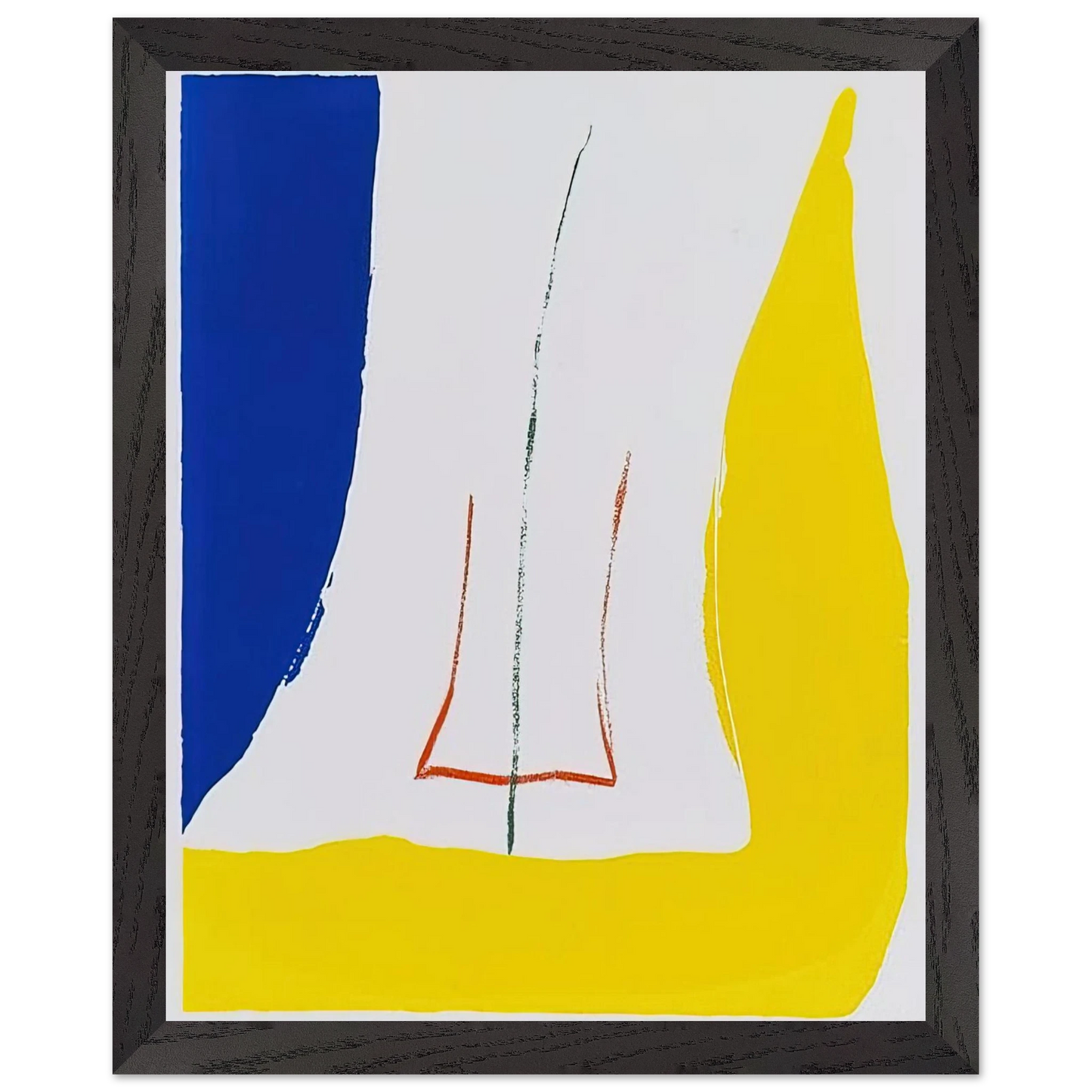 Helen Frankenthaler - Sun Corner - 1968 Wall art - 50x70 cm / 20x28 inches - Premium Wooden Framed Poster With Fine Art Paper-canvas - White frame