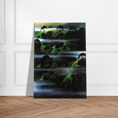 Early Morning Fog - Eyvind Earle Brushed Aluminum Print - 70x100 cm / 28x40 inches | Eyvind Earle Aluminum Print | Eyvind Earle Prints