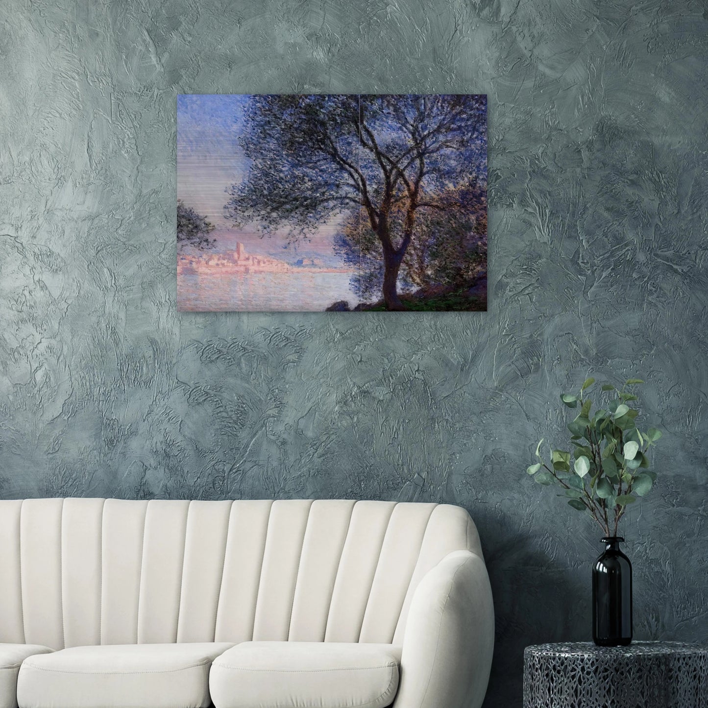 Antibes Seen from the Salis Gardens 02 - claude monet Brushed Aluminum Print - 70x100 cm / 28x40 inches | claude monet Aluminum Print | claude monet Prints