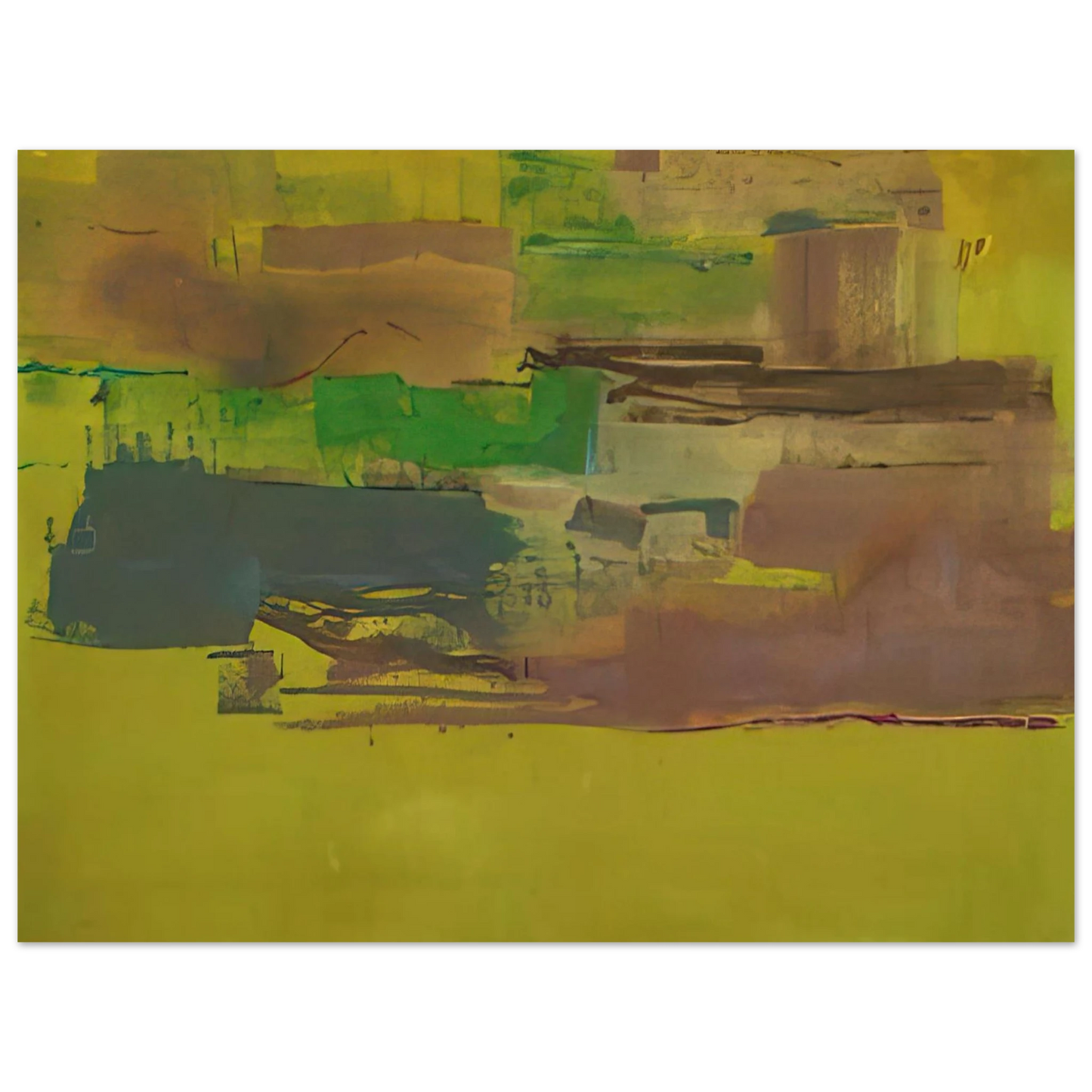 Helen Frankenthaler - August Deep - 1978 Wall art - 27x35 cm / 11x14 inches - Premium Wooden Framed Poster With Fine Art Paper-canvas - Black frame