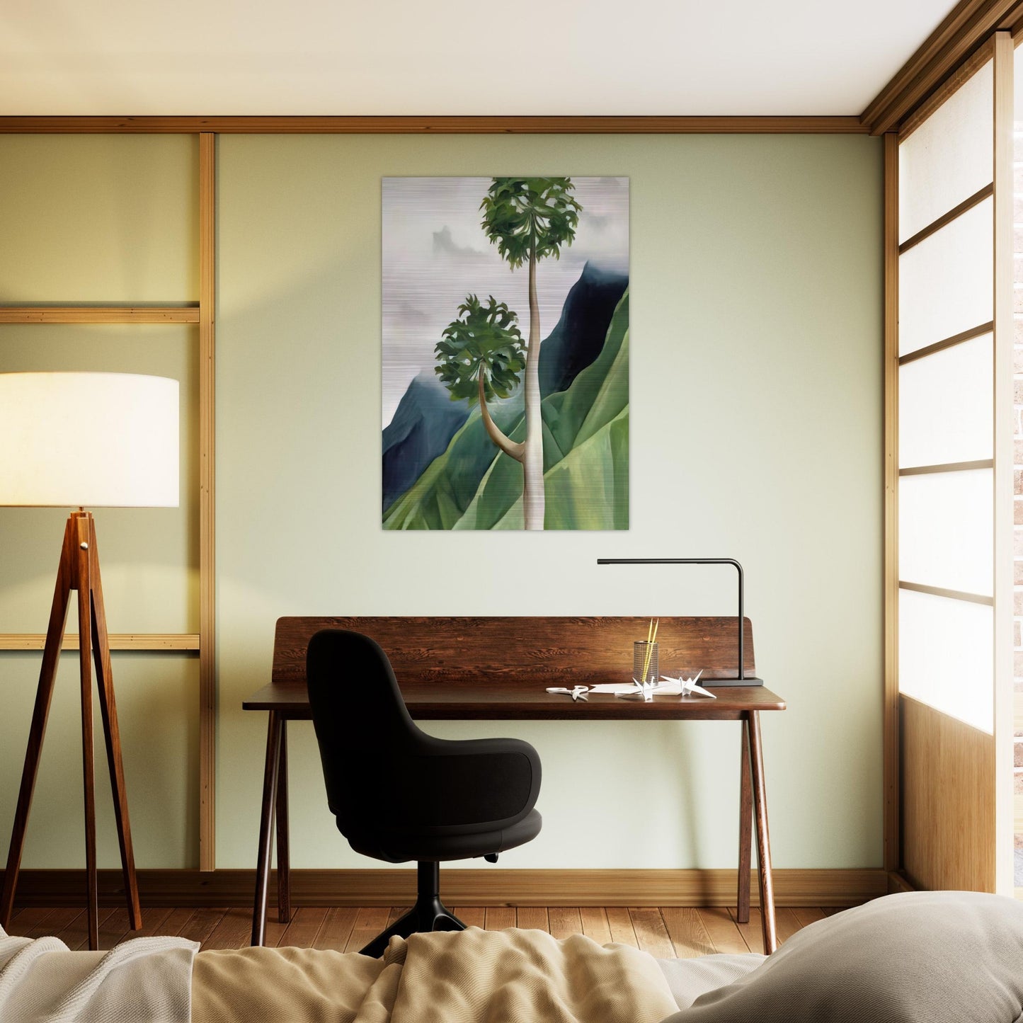 Papaya Tree-Iao Valley - Georgia O'Keeffe Brushed Aluminum Print - 70x100 cm / 28x40 inches | Georgia O'Keeffe Aluminum Print | Georgia O'Keeffe Prints