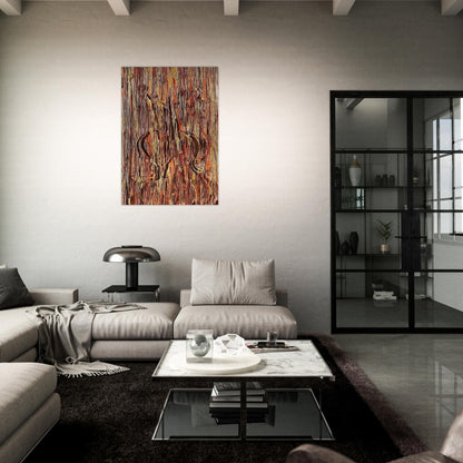 Gold and Red - 1990 - Arman Brushed Aluminum Print - 70x100 cm / 28x40 inches | Arman Aluminum Print | Arman Prints