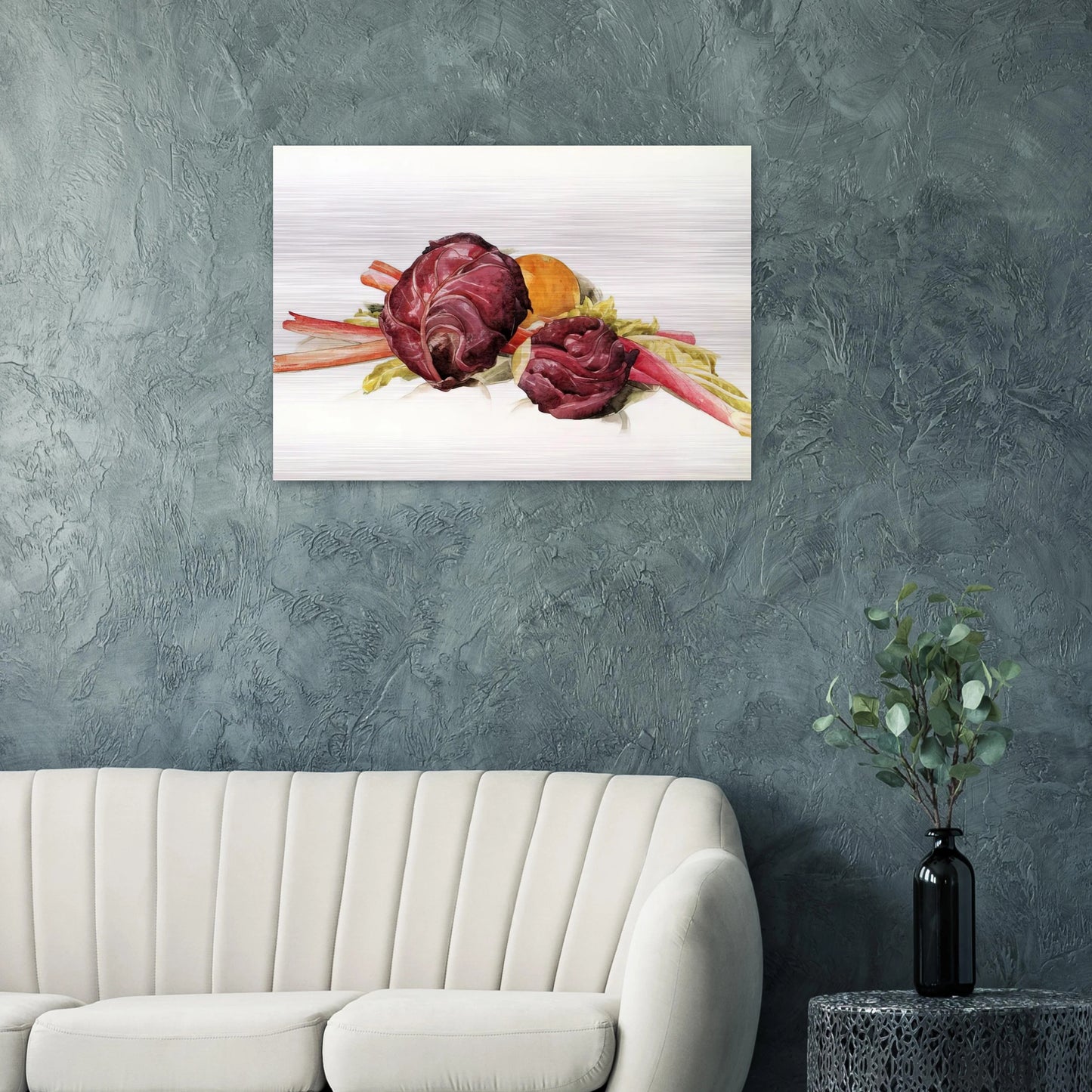 Red Cabbages, Rhubarb and Orange - 1929 - Charles Demuth Brushed Aluminum Print - 70x100 cm / 28x40 inches | Charles Demuth Aluminum Print | Charles Demuth Prints