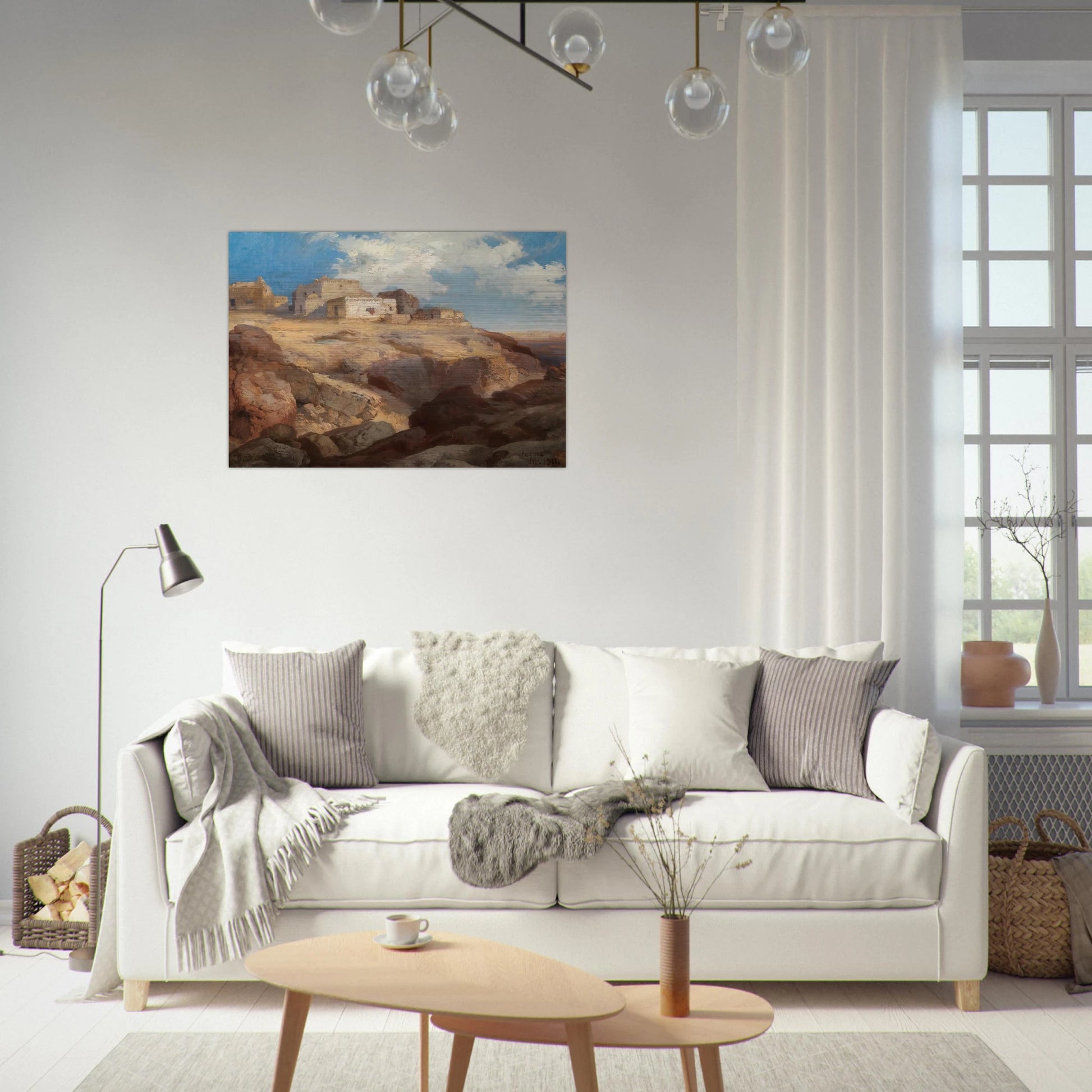 A Bit of Acoma New Mexico - Thomas Moran Brushed Aluminum Print - 70x100 cm / 28x40 inches | Thomas Moran Aluminum Print | Thomas Moran Prints