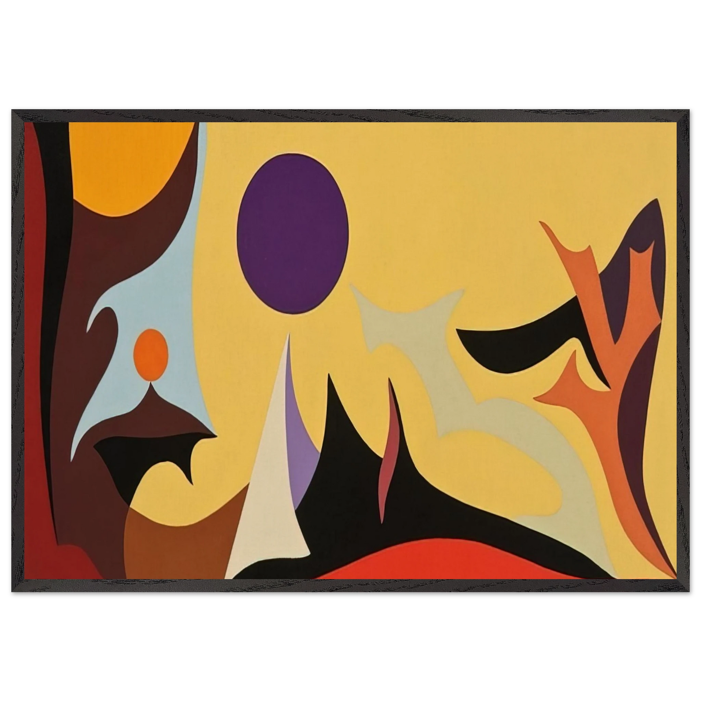 Yellow Landscape - 1953 - Karl Benjamin 70x100 cm / 28x40 inches Framed Art Print – Black Wooden Frame