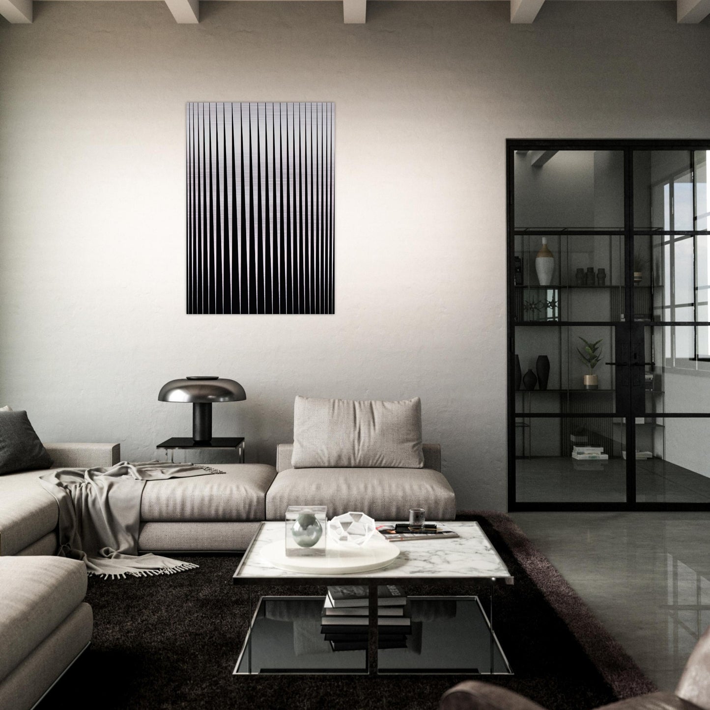 BREATHE 1966 - Bridget Riley Brushed Aluminum Print - 70x100 cm / 28x40 inches | Bridget Riley Aluminum Print | Bridget Riley Prints