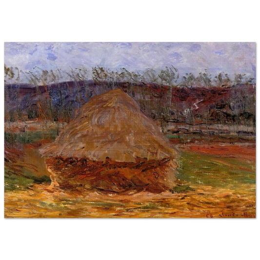 Grainstack at Giverny - claude monet Brushed Aluminum Print - 70x100 cm / 28x40 inches | claude monet Aluminum Print | claude monet Prints