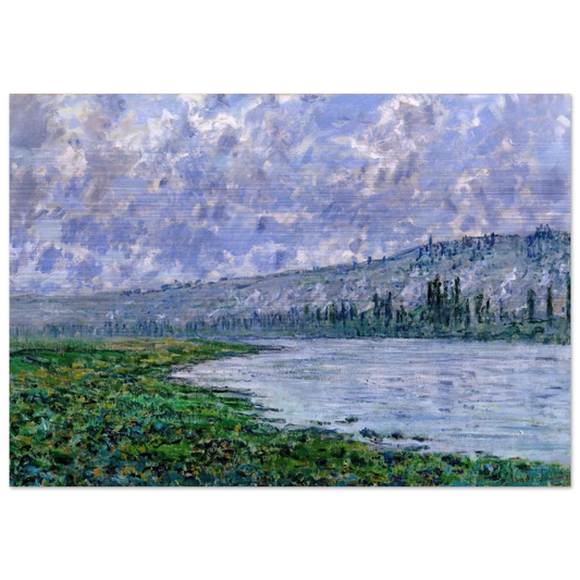 The Seine and the Chaantemesle - claude monet Brushed Aluminum Print - 70x100 cm / 28x40 inches | claude monet Aluminum Print | claude monet Prints