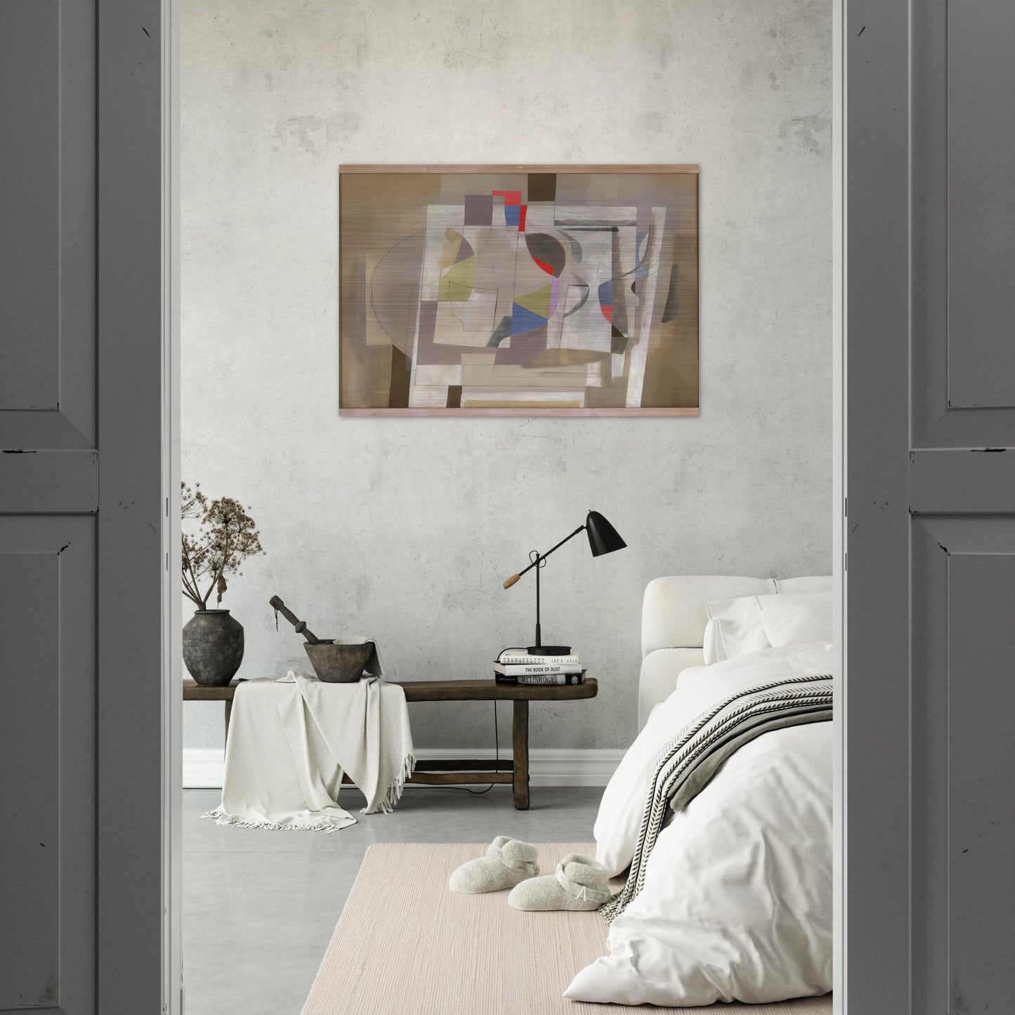 Feb 2-54 - 1954 - Ben Nicholson Brushed Aluminum Print - 70x100 cm / 28x40 inches | Ben Nicholson Aluminum Print | Ben Nicholson Prints