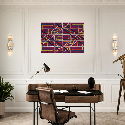 Spanish Door Design Purple - 1959 - Alfred Jensen Brushed Aluminum Print - 70x100 cm / 28x40 inches | Alfred Jensen Aluminum Print | Alfred Jensen Prints