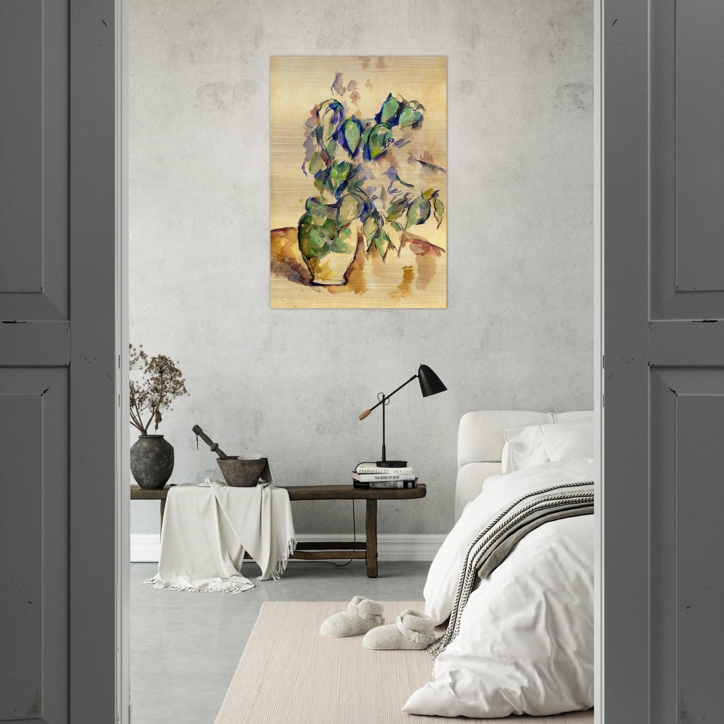 Leaves in a Green Pot - Paul Cézanne Brushed Aluminum Print - 70x100 cm / 28x40 inches | Paul Cézanne Aluminum Print | Paul Cézanne Prints