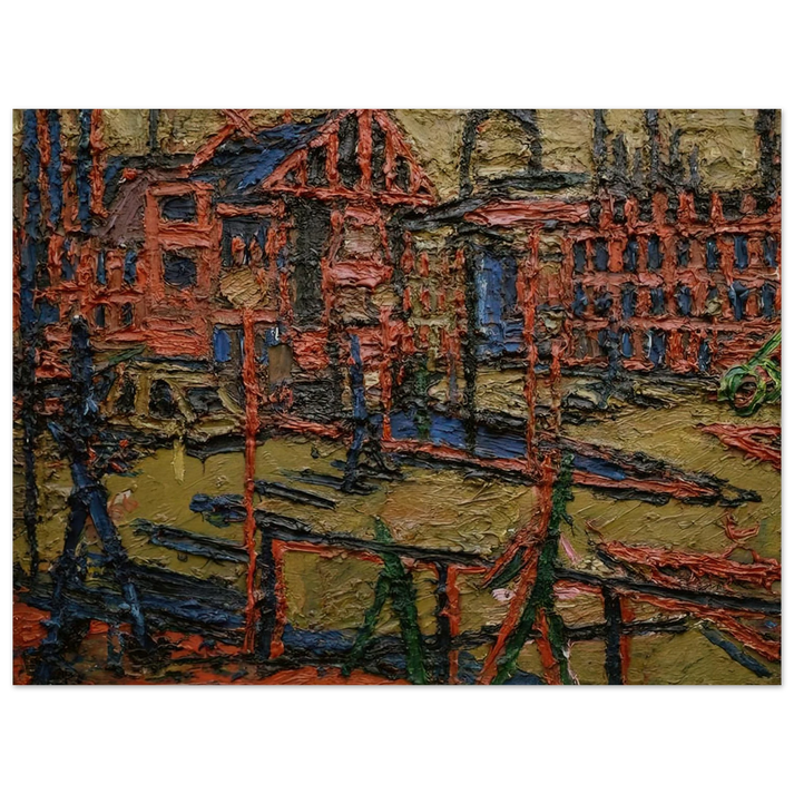 Frank Auerbach - BEHIND CAMDEN TOWN STATION SUMMER EVENING  75x100 cm / 30x40inches Fine Art Poster