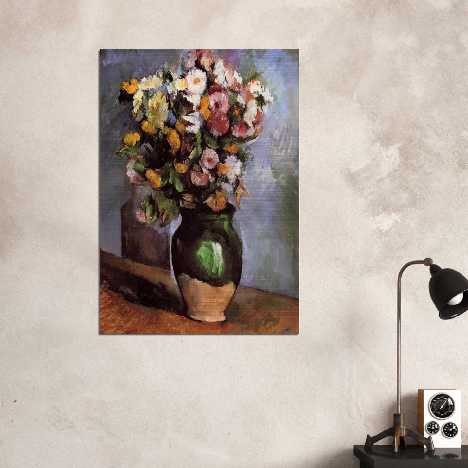Flowers in an Olive Jar - Paul Cézanne Brushed Aluminum Print - 70x100 cm / 28x40 inches | Paul Cézanne Aluminum Print | Paul Cézanne Prints