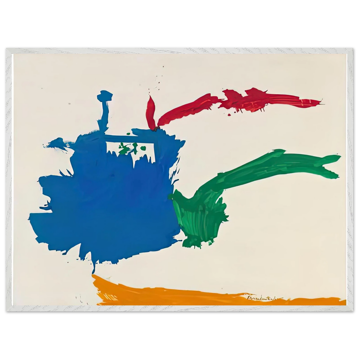Helen Frankenthaler - Italian Beach, 1960- Wall Art - 60x80 cm / 24x32 inches - Premium Wooden Framed Poster With Fine Art Paper-canvas - White frame