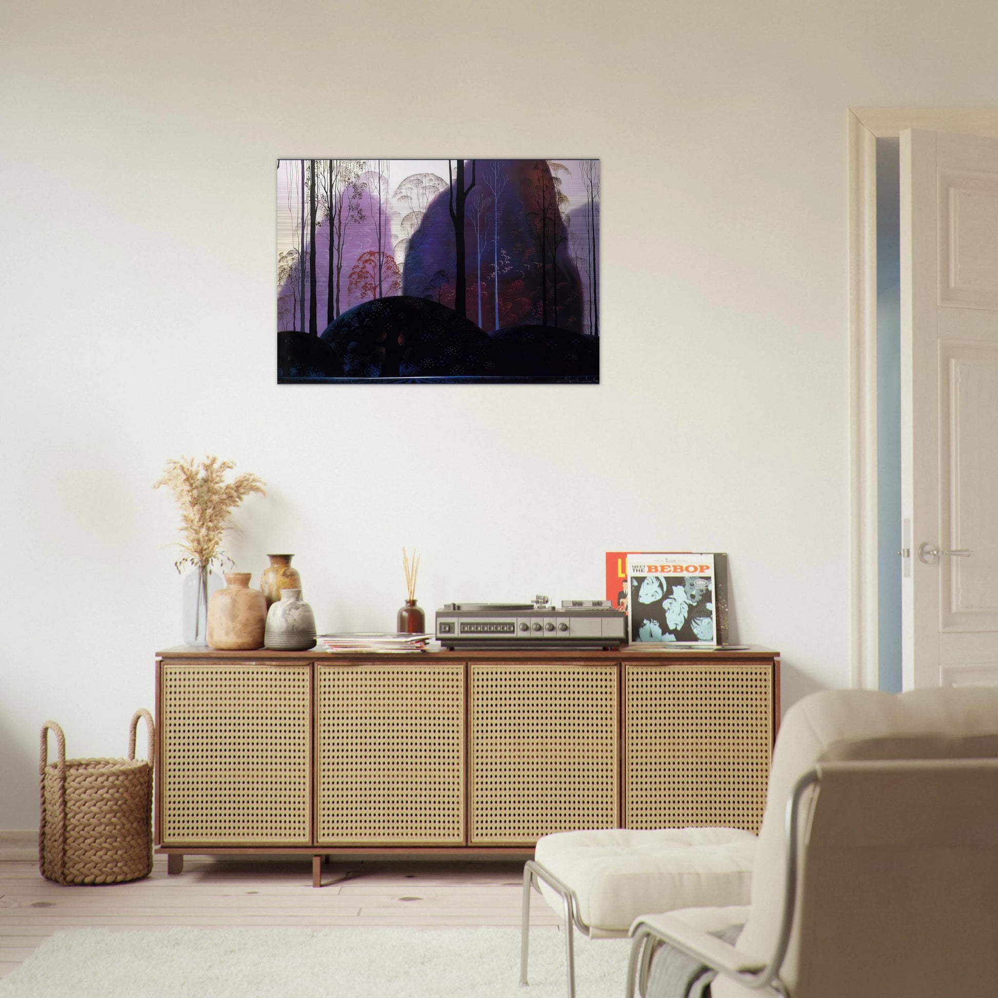 Mauve Redand Purple - Eyvind Earle Brushed Aluminum Print - 70x100 cm / 28x40 inches | Eyvind Earle Aluminum Print | Eyvind Earle Prints
