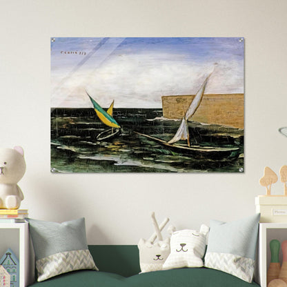 VELE NEL PORTO - Carlo Carra Acrylic Print - 70x100 cm / 28x40″ inches