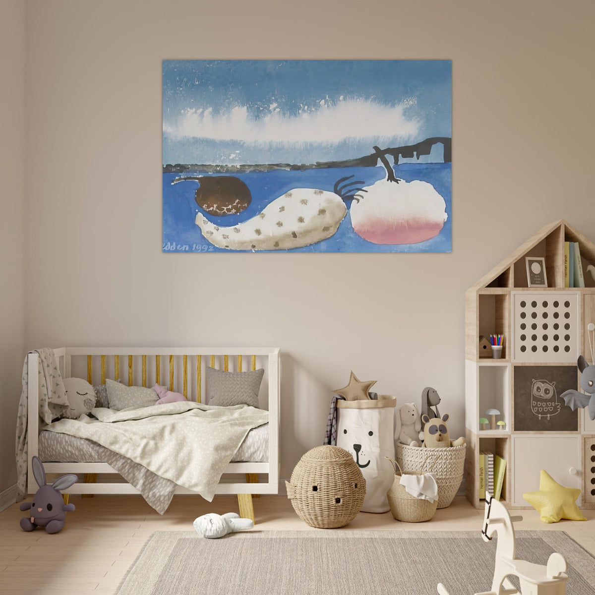 Fruit by the shore - 1992 - Mary Fedden Art Prints - 100x150 cm / 40x60″ inches | Mary Fedden Poster | Mary Fedden Prints