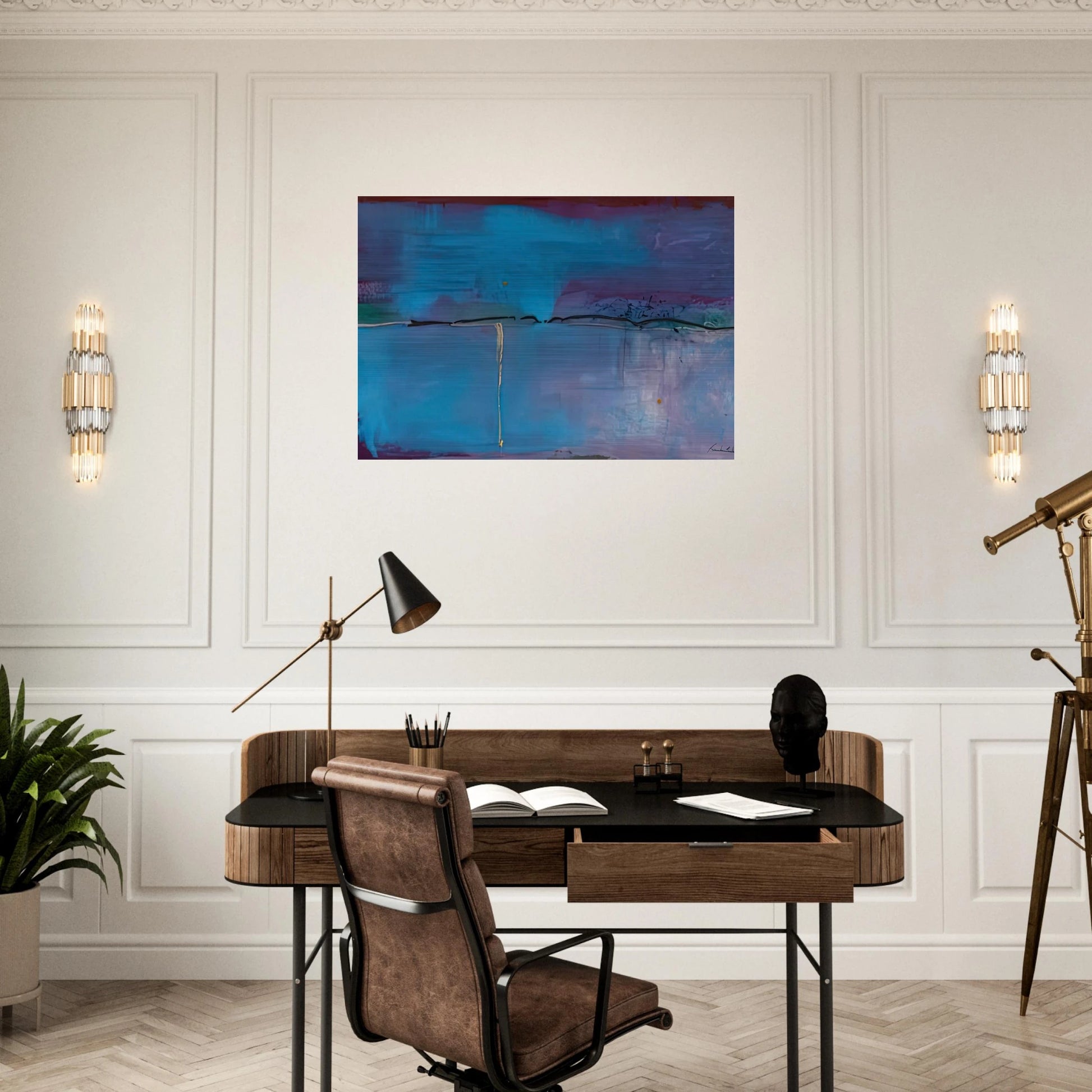 Zone Blue, 1994- - Helen Frankenthaler Brushed Aluminum Print - 70x100 cm / 28x40 inches | Helen Frankenthaler Aluminum Print | Helen Frankenthaler Prints