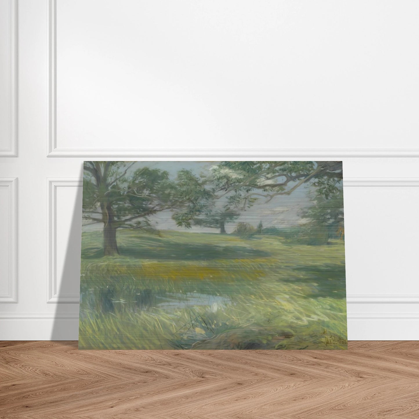 Meadows - Childe Hassam Brushed Aluminum Print - 70x100 cm / 28x40 inches | Childe Hassam Aluminum Print | Childe Hassam Prints