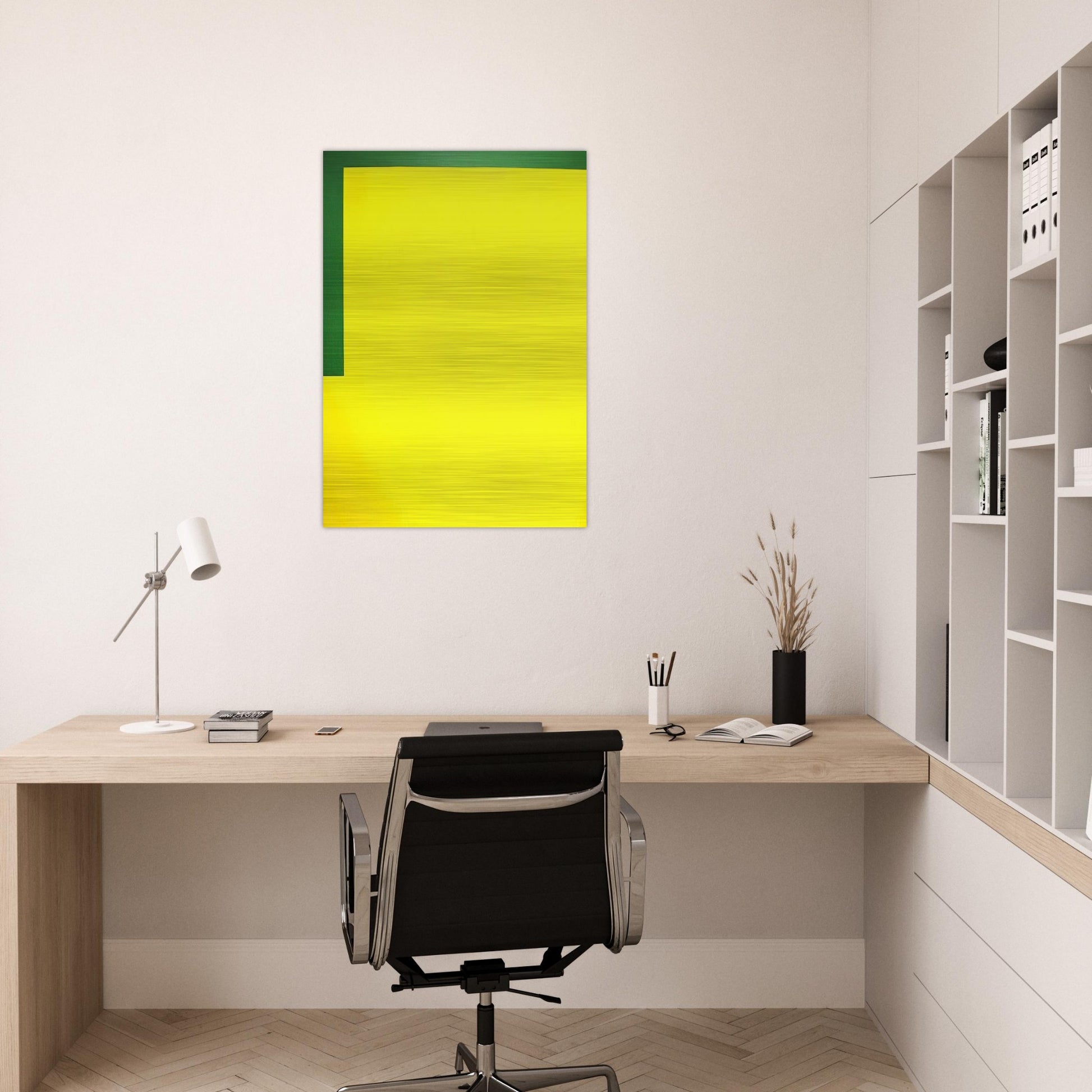 More yellow, less green - 1989 - Carmen Herrera Brushed Aluminum Print - 70x100 cm / 28x40 inches | Carmen Herrera Aluminum Print | Carmen Herrera Prints