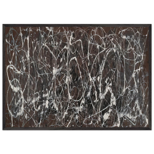 NUMBER 13A ARABESQUE 1948 - Jackson Pollock 70x100 cm / 28x40 inches Framed Art Print – Black Wooden Frame
