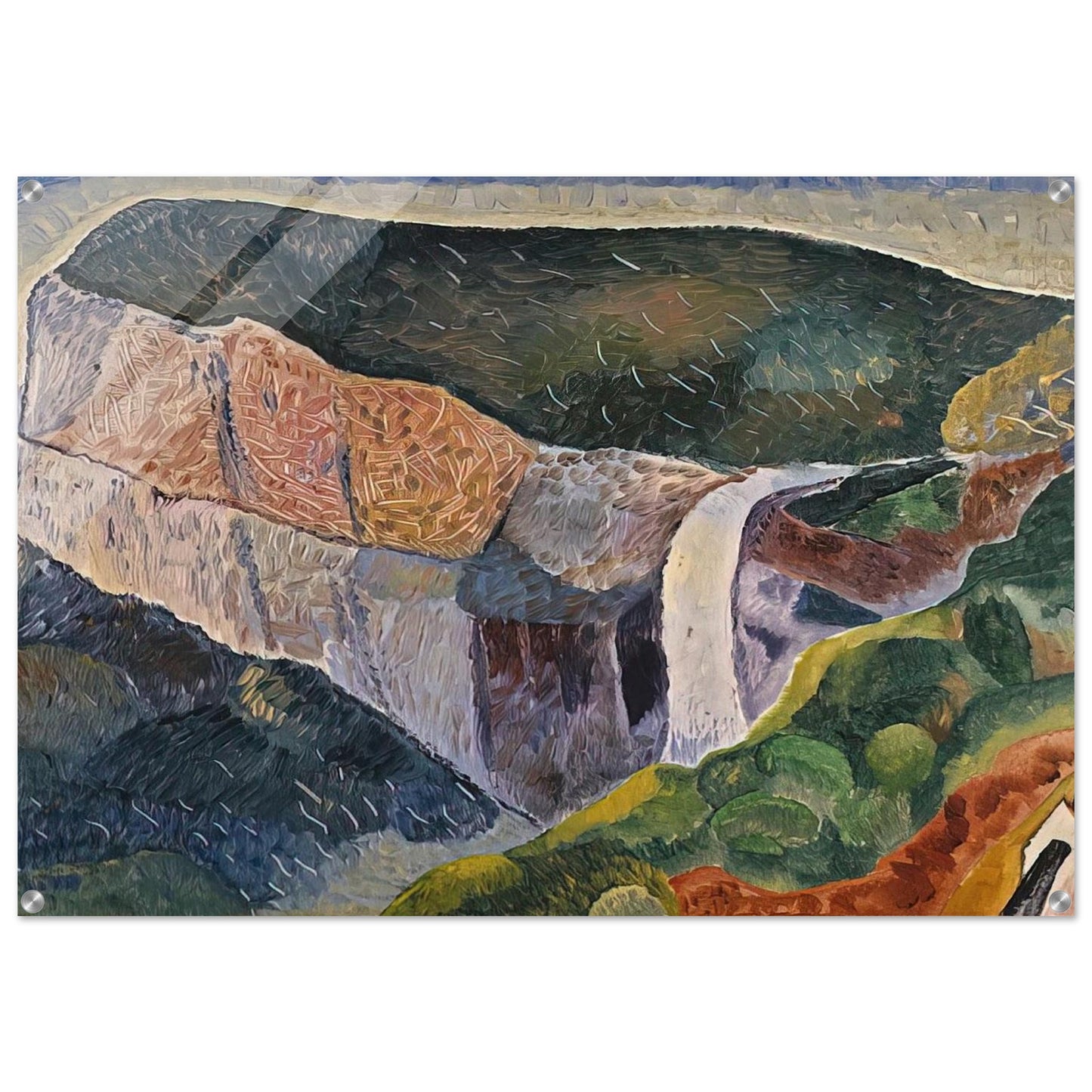 Govett's Leap - 1933 - Grace Cossington Smith Acrylic Print - 70x100 cm / 28x40″ inches | Grace Cossington Smith Wall Art | Grace Cossington Smith Prints