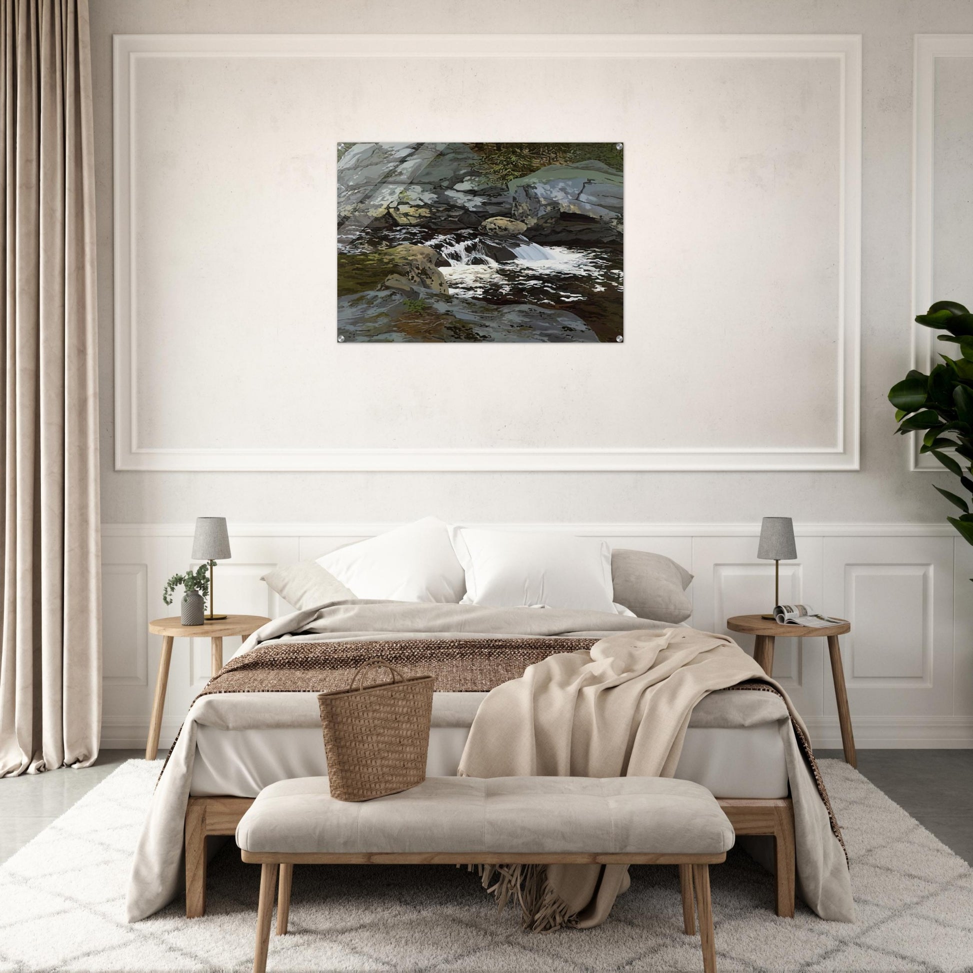 Cascade - 1974 - Neil Welliver Acrylic Print - 70x100 cm / 28x40″ inches | Neil Welliver Wall Art | Neil Welliver Prints