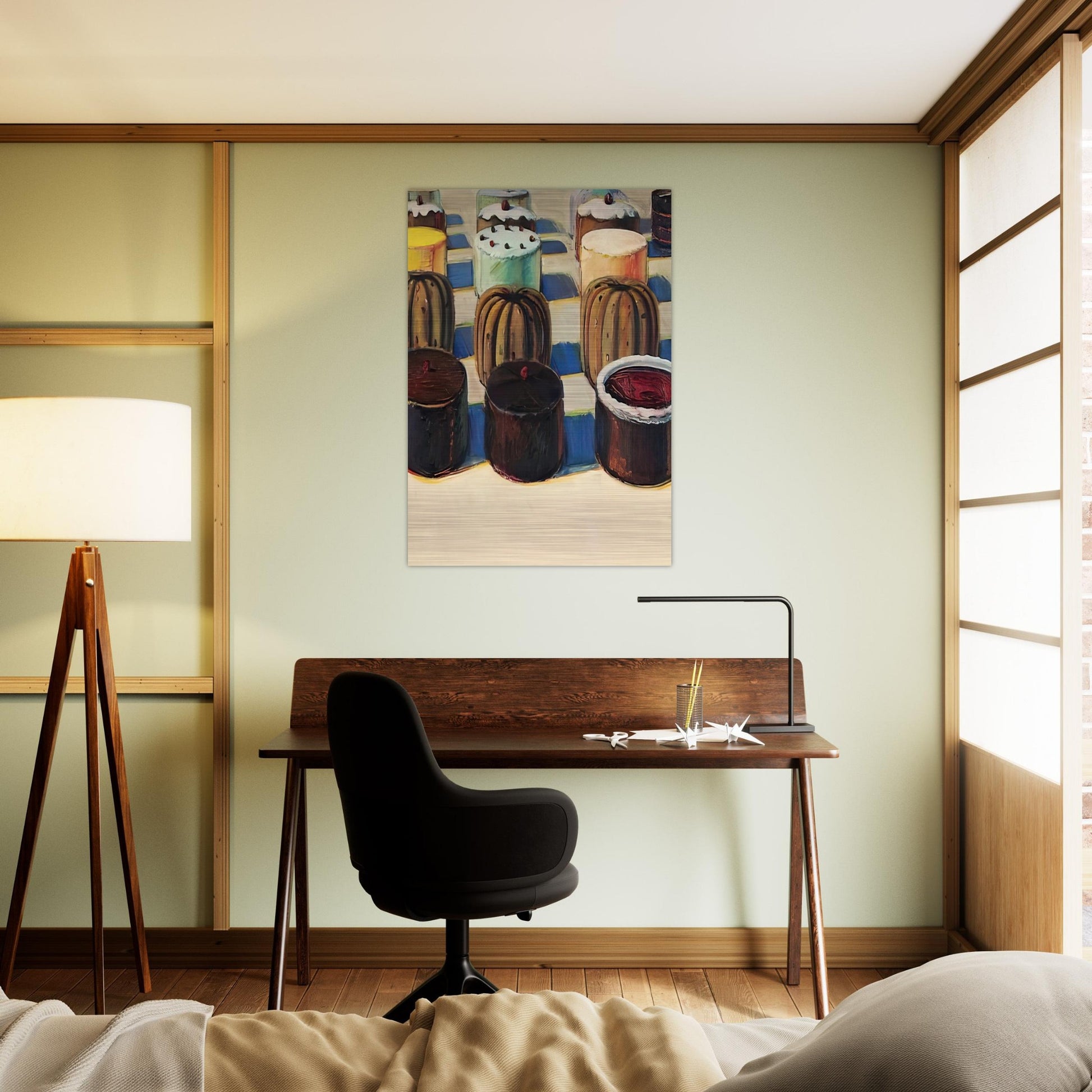 Various Cakes - 1981 - Wayne Thiebaud Brushed Aluminum Print - 70x100 cm / 28x40 inches | Wayne Thiebaud Aluminum Print | Wayne Thiebaud Prints