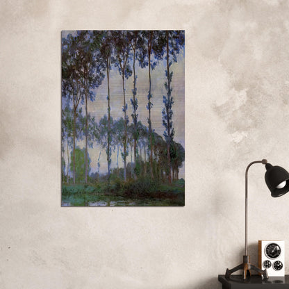 Poplars on the Banks of the River Epte, Overcast Weather - claude monet Brushed Aluminum Print - 70x100 cm / 28x40 inches | claude monet Aluminum Print | claude monet Prints