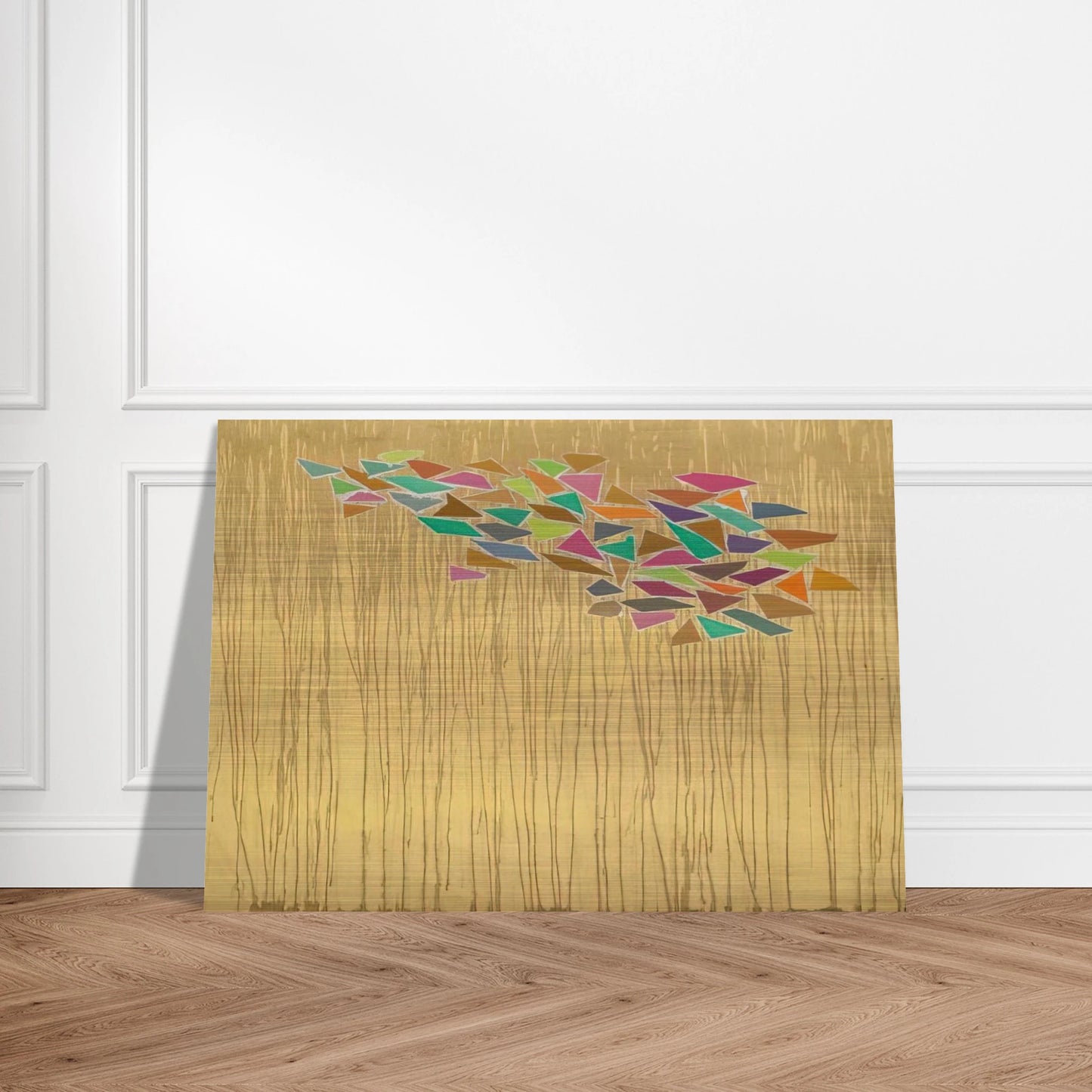 Colors on Tan - 1975 - Robert Goodnough Brushed Aluminum Print - 70x100 cm / 28x40 inches | Robert Goodnough Aluminum Print | Robert Goodnough Prints
