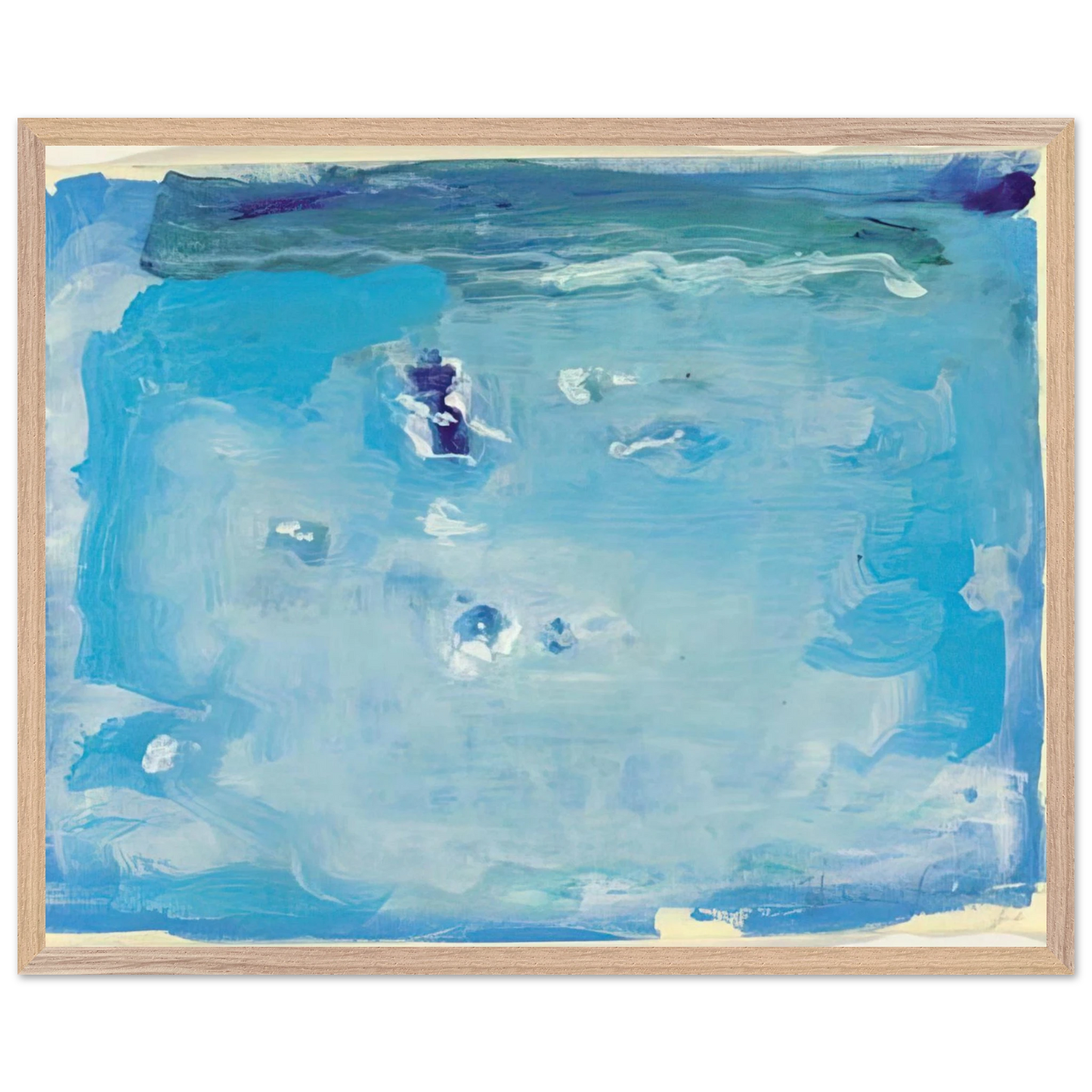 Helen Frankenthaler - Untitled - Color Field Painting, Lyrical Abstraction Wall art - 30x40 cm / 12x16 inches - Premium Wooden Framed Poster With Fine Art Paper-canvas - Black frame