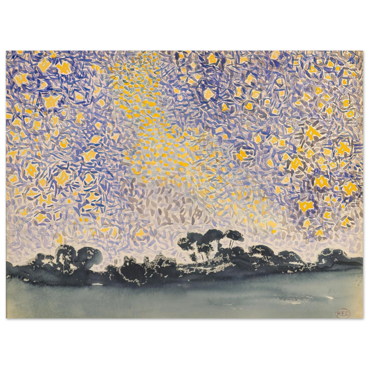 Henri-Edmond Cross - Landscape with Stars  75x100 cm / 30x40inches Fine Art Poster
