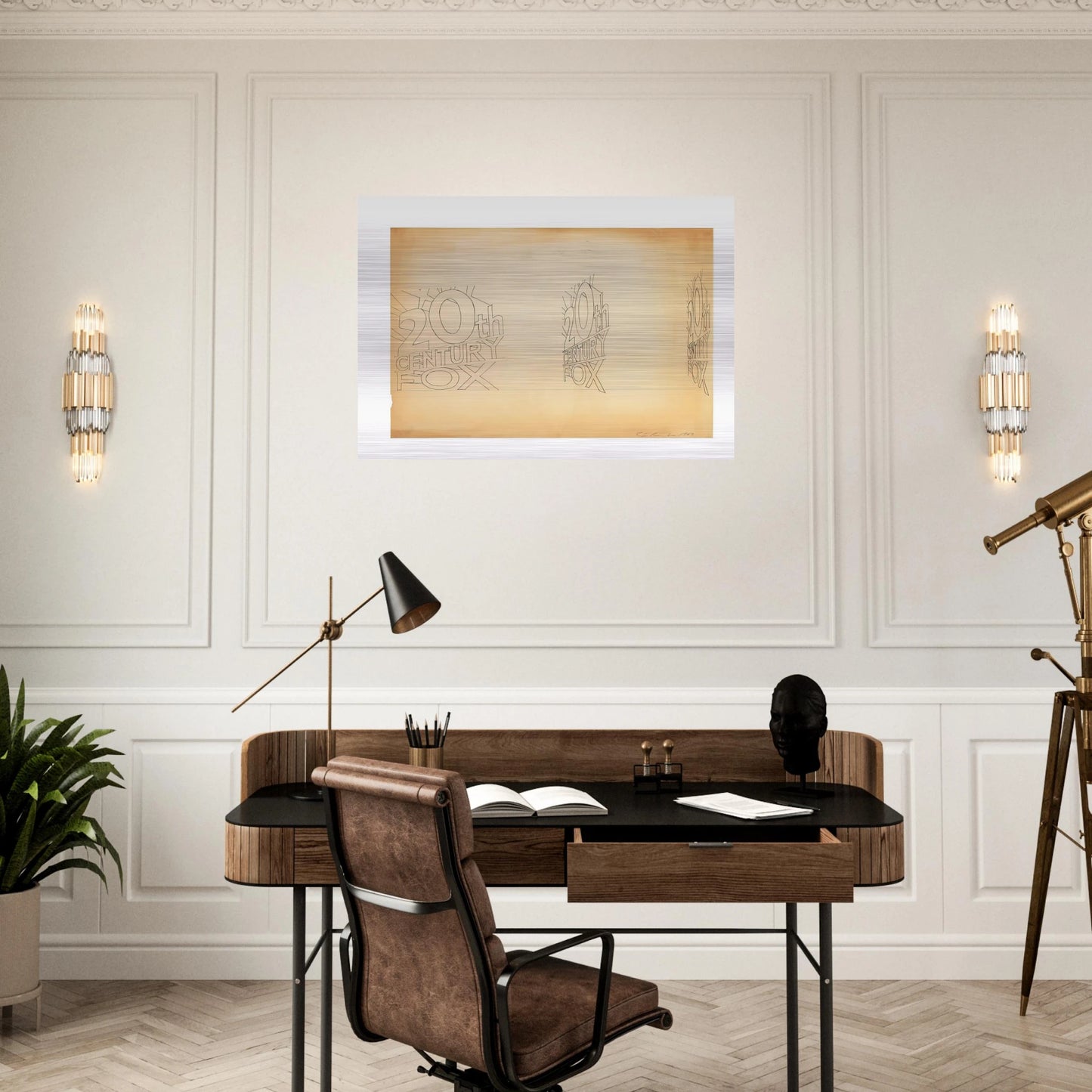 TRADEMARK STUDY 1 1962 - Edward Ruscha Brushed Aluminum Print - 70x100 cm / 28x40 inches | Edward Ruscha Aluminum Print | Edward Ruscha Prints