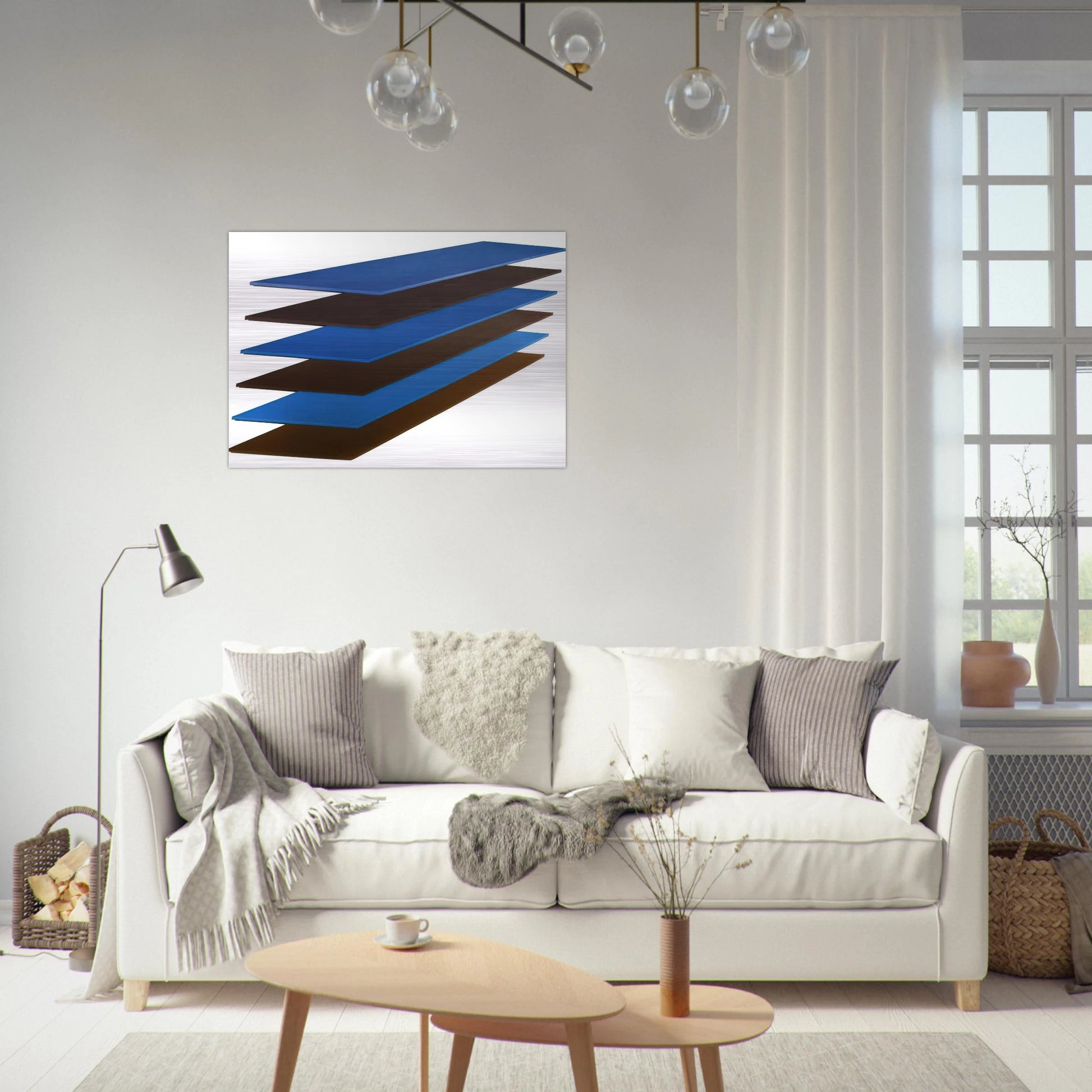 Brown and Blue Plank - 1968 - Thomas Downing Brushed Aluminum Print - 70x100 cm / 28x40 inches | Thomas Downing Aluminum Print | Thomas Downing Prints