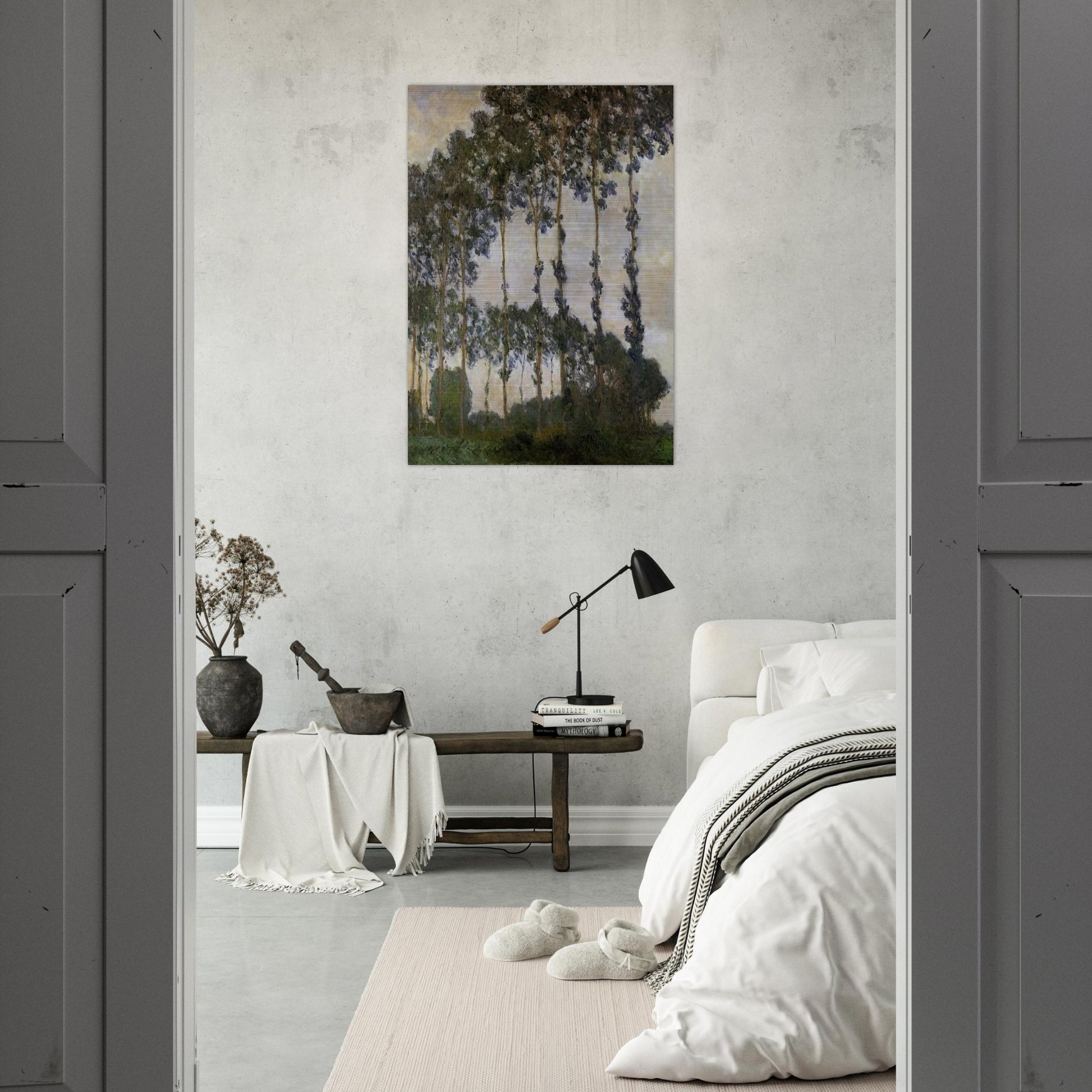 Poplars at Giverny - claude monet Brushed Aluminum Print - 70x100 cm / 28x40 inches | claude monet Aluminum Print | claude monet Prints