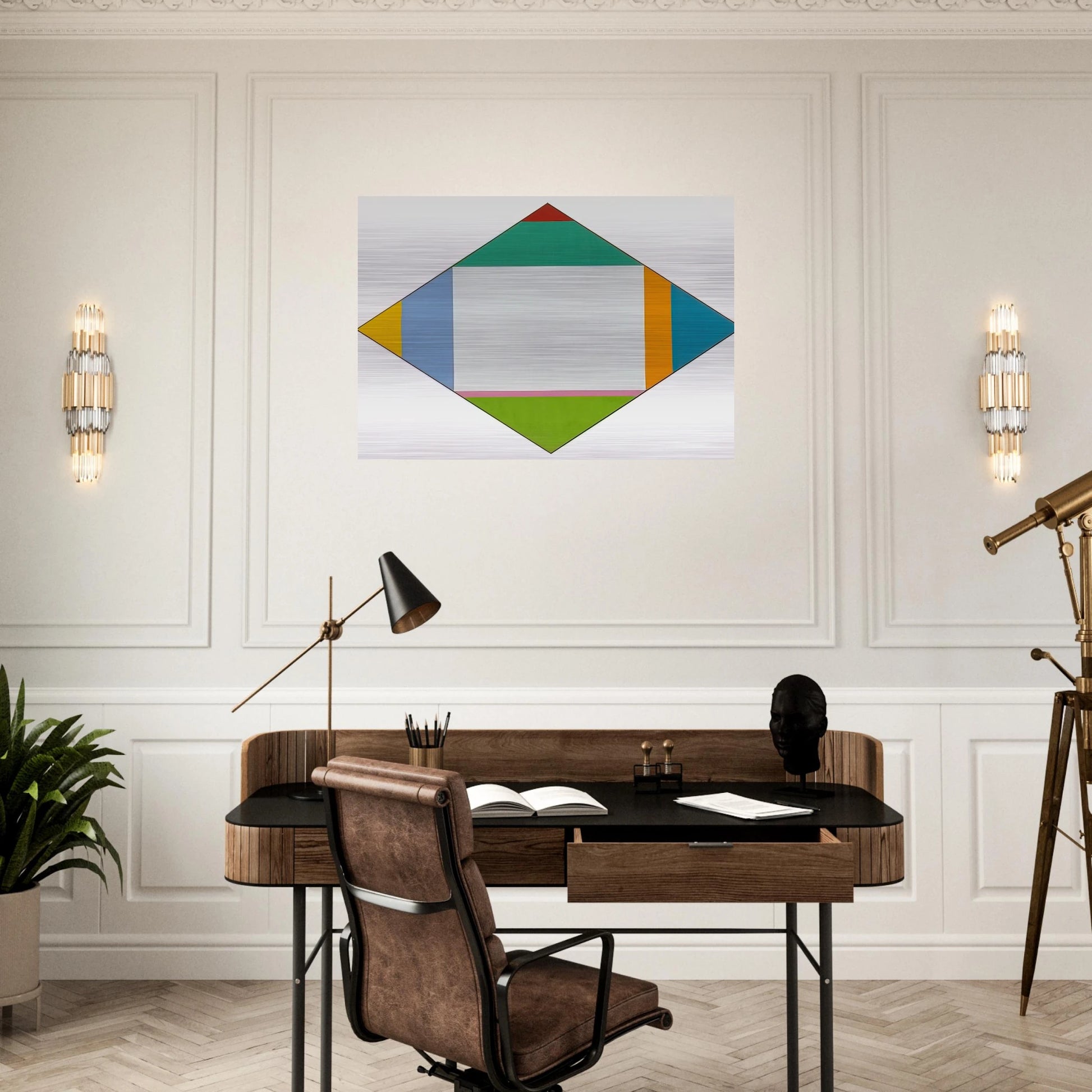 Expansion in Four Directions - 1962 - Max Bill Brushed Aluminum Print - 70x100 cm / 28x40 inches | Max Bill Aluminum Print | Max Bill Prints