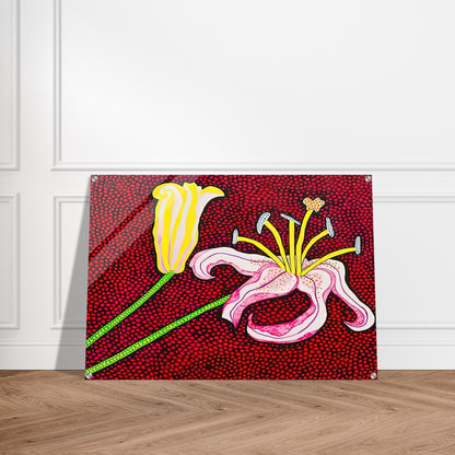 READY TO BLOSSOM IN THE MORNING 1989 - Yayoi Kusama Acrylic Print - 70x100 cm / 28x40″ inches