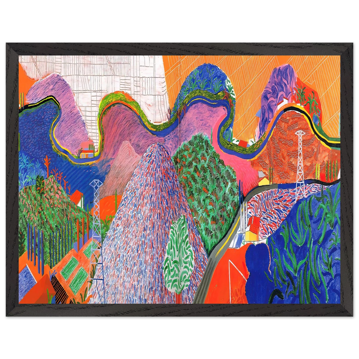 David Hockney - David Hockney Wall art - A3 (29.7 x 42  cm) - Premium Wooden Framed Poster With Fine Art Paper-canvas - Black frame